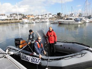 Passage de la pratique permis bateau côtier Morbihan sur Sillinger